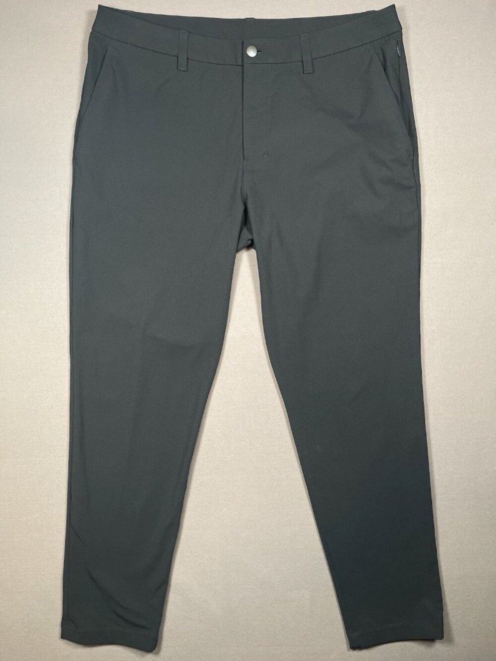 Lululemon ABC Slim Fit Warpstreme Iron Blue Trouser Pants - 36 X 29.5